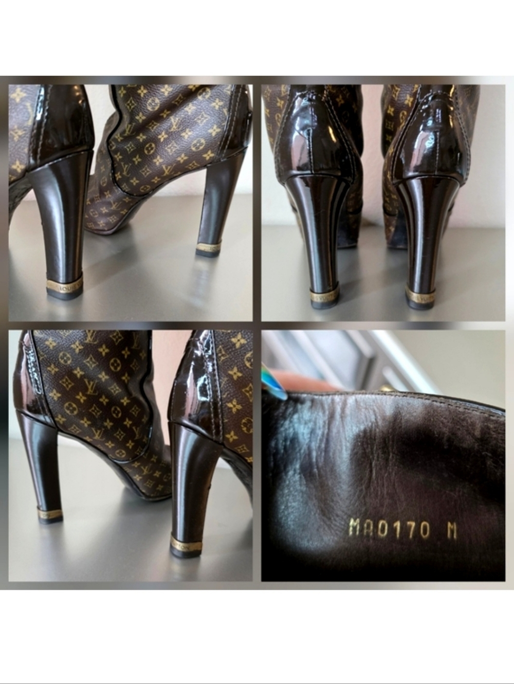 Louis Vuitton Monogram Canvas Patent Leather Knee-high Boots - EU 38.5 / US 8 - Picture 15 of 16
